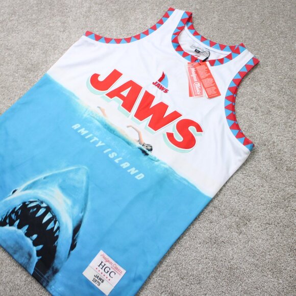 Jaws Basketball Jersey NWT Mens 2XL XXL Headgear Classics 1975 Shark Movie HGC - Picture 3 of 16